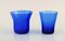 Vasos de vidrio soplado a boca azul de Monica Bratt para Reijmyre. Juego de 5, Imagen 3