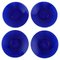 Blue Mouth-Blown Art Glass Plates by Monica Bratt for Reijmyre, Set of 4 1