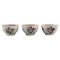 Antique Chinese Hand-Painted Porcelain Teacups by Qian Long, 1700s, Set of 3 1