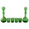 French Green Mouth-Blown Art Glass Wine Decanters and Four Glasses from Biot, Set of 6, Image 1