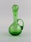 French Green Art Glass Decanters Six Glasses and Two Small Jugs from Biot, Set of 10 2