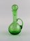 French Green Art Glass Decanters Six Glasses and Two Small Jugs from Biot, Set of 10, Image 2