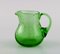 French Green Art Glass Decanters Six Glasses and Two Small Jugs from Biot, Set of 10 5