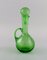 French Green Art Glass Decanters Six Glasses and Two Small Jugs from Biot, Set of 10, Image 3
