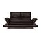 Dark Brown Leather Two-Seater Rossini Couch from Koinor 3