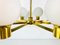 Mid-Century 8-Arm Brass and Opaline Glass Chandelier, 1960s, Image 7