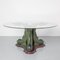 Polychrome Carved Wood Koi Fish Pedestal Dining Table 1