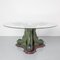 Polychrome Carved Wood Koi Fish Pedestal Dining Table, Image 1