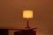 Tischlampe aus Holz mit grauem Lampenschirm, 1950er 4
