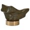 Sculpture Abstraite en Marbre Vert Mousse sur Socle en Bronze par Alice Ward 1