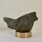 Sculpture Abstraite en Marbre Vert Mousse sur Socle en Bronze par Alice Ward 3