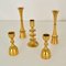 Vintage Danish Brass Candle Holders, Set of 5 4