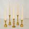 Vintage Danish Brass Candle Holders, Set of 5 2