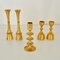 Vintage Danish Brass Candle Holders, Set of 5 3