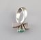 Emerald and Diamond 18 Carat White Gold Ring from Georg Jensen 4