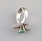 Emerald and Diamond 18 Carat White Gold Ring from Georg Jensen, Image 4