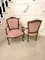Antique French Louis XV Carved Walnut Armchairs, Set of 2 3