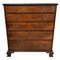 Antique George III Figured Mahogany Tall Chest of Five Drawers, Image 1
