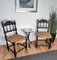 Mid-Century Italian Carved Wood & Cord Woven Rope Chairs, 1950s, Set of 2 2