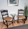 Mid-Century Italian Carved Wood & Cord Woven Rope Chairs, 1950s, Set of 2, Image 2