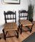 Mid-Century Italian Carved Wood & Cord Woven Rope Chairs, 1950s, Set of 2, Image 4