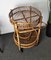 Italian Bohemian Bamboo Rattan Round Serving Bar Cart by Franco Albini, 1960s 2