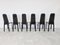 Black Leather Dining Chairs from Cidue, 1980s, Set of 6 4