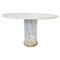 Vintage White Marble Round Dining Table, 1970s, Image 1