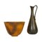 Mid-Century Swedish Ceramic Bowl and Vase Set by Gunnar Nylund for Rörstrand, 1950s, Set of 2 1