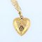 French 18 Karat Yellow Gold & Ruby Heart Shape Pendant and Chain, 1900s 6