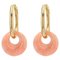 Modern Coral Tassel 18 Karat Yellow Gold Hoop Earrings 1