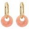 Modern Coral Tassel 18 Karat Yellow Gold Hoop Earrings, Image 1