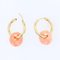 Aretes de aro de oro amarillo de 18 kt con borla de coral, Imagen 4