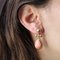 Moderne Ohrringe aus Rosa Achat & Gelbgold 5