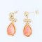 Aretes colgantes modernos de ágata rosa y oro amarillo, Imagen 4