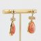 Aretes colgantes modernos de ágata rosa y oro amarillo, Imagen 7