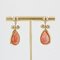 Aretes colgantes modernos de ágata rosa y oro amarillo, Imagen 3