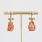 Modern Pink Agate & Yellow Gold Drop Earrings 3