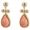 Modern Pink Agate & Yellow Gold Drop Earrings 1