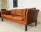Dänisches Vintage Cognacfarbenes 3-Sitzer Sofa von Morgans Hansen, 1960er 4