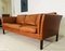 Vintage Danish Cognac 3-Seat Sofa by Morgans Hansen, 1960s 4