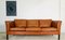 Dänisches Vintage Cognacfarbenes 3-Sitzer Sofa von Morgans Hansen, 1960er 1