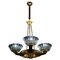 Art Deco Brass Mounted Murano Glass Chandelier from Barovier, 1940, Image 1