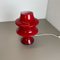 German Red Glass Table Mushroom Desktop Light from Hustadt Lights, 1970s 2