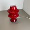 Lámpara de mesa hongo alemana de vidrio rojo de Hustadt Lights, años 70, Imagen 2