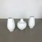 Vases Feuille Op Art en Porcelaine par Heinrich Selb, Allemagne, 1970s, Set de 3 3