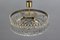 Art Deco Five-Tiered Three-Light Crystal Glass and Brass Chandelier 16