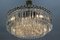 Art Deco Five-Tiered Three-Light Crystal Glass and Brass Chandelier 5