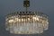 Art Deco Five-Tiered Three-Light Crystal Glass and Brass Chandelier 11