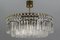 Art Deco Five-Tiered Three-Light Crystal Glass and Brass Chandelier 14